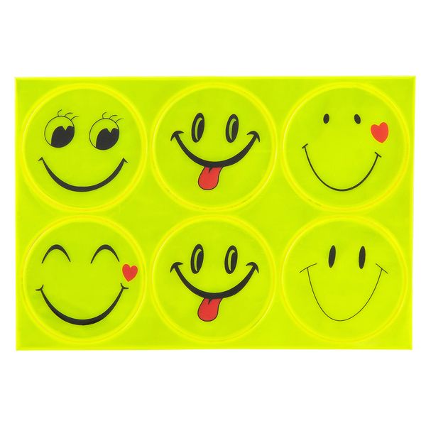 Светоотражатель STG RC-088, комплект 6-и наклеек Смайлов.
