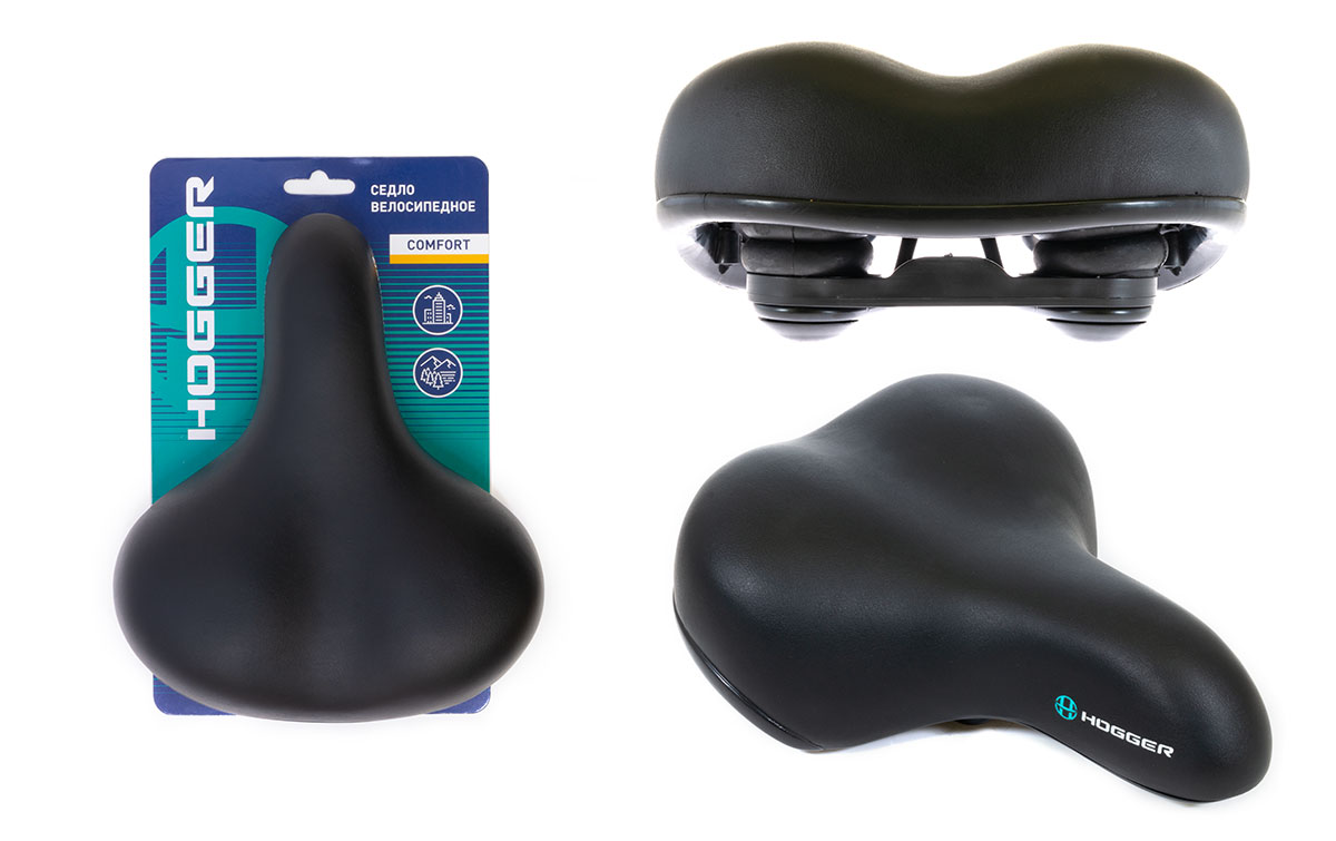Седло HOGGER, комфорт 255x208 мм, унисекс, эластомер, черное (25)