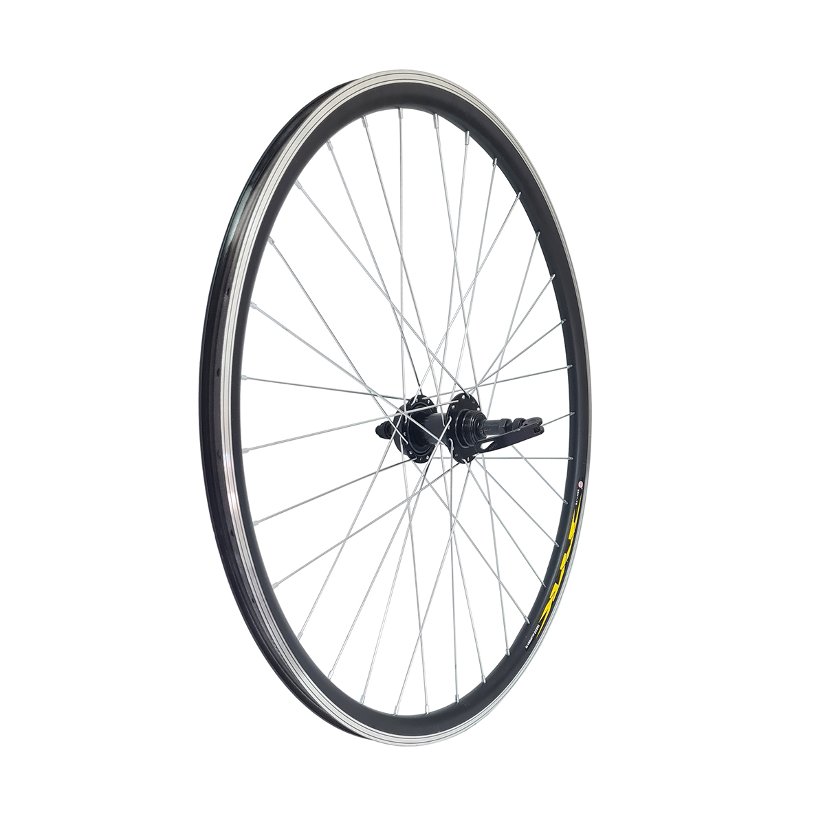 Колесо 20 заднее,обод двойной алюм. б/пист. чрный, втулка стальная, под диск 6 отв.,с эксцентриком, 