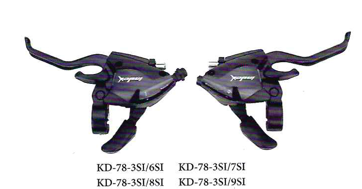 Шифтеры 39 скоростей с торм. ручками под 3 пальца, алюминий