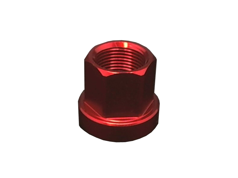 Гайка колеса ВМХ 14мм, AL-7075, красная