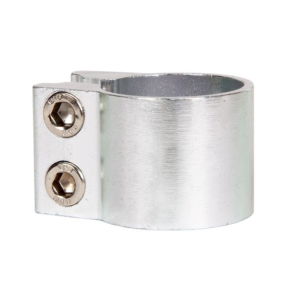 Зажим 33мм для рулей самокатов, с болтами, серебр.