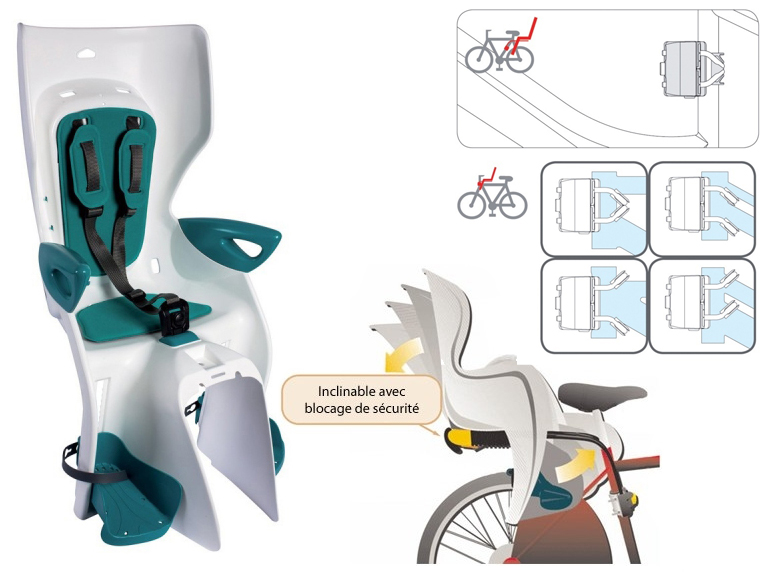 BELLELLI Сидение заднее Summer Relax B-fix белый/бирюзовый, до 22кг