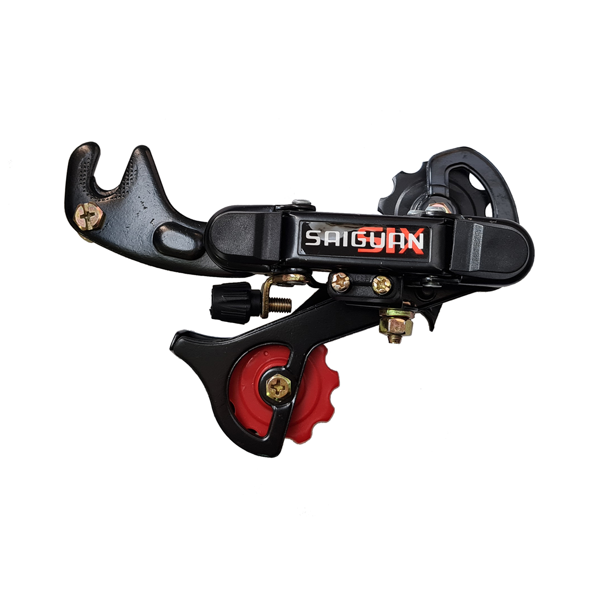 Переключатель задний HG-18 дискретный длинная лапка, мкость 36T, крепление на ось, сталь,черный