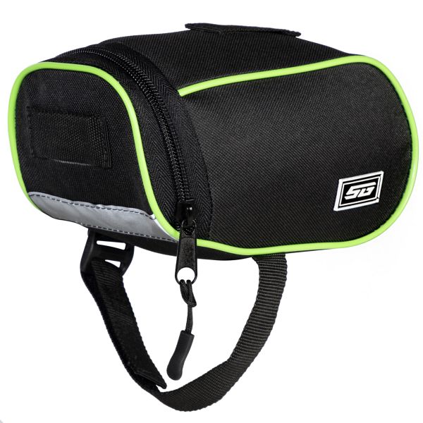Велосумка под седло STG, модель FB-004, размер 18х9х9 см, черный/зеленый