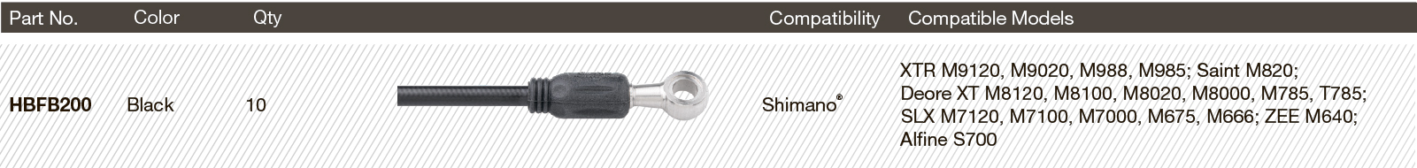 Комплект HBFB200 гидролиния HPP х 2000мм с фитингами для калипера, 10шт.=уп. Только для минерального