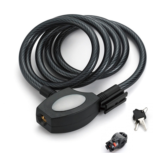 HANDYWAY Замок CL-951 спиральный 8x1500мм с ключом и держателем, уровень защиты 3, чрный