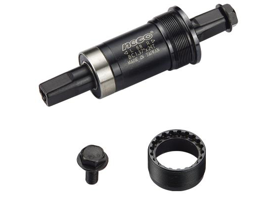 NECO Каретка B910P под квадрат, BSA 1.37x24T, R/L, 68/116мм. Ось 10В21, левая чашка - нейлон, правая