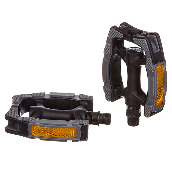 Педали STG,модель C097, пластик, прорезин, ось 9/16, насып.подшип.Платформа. Цветчерный