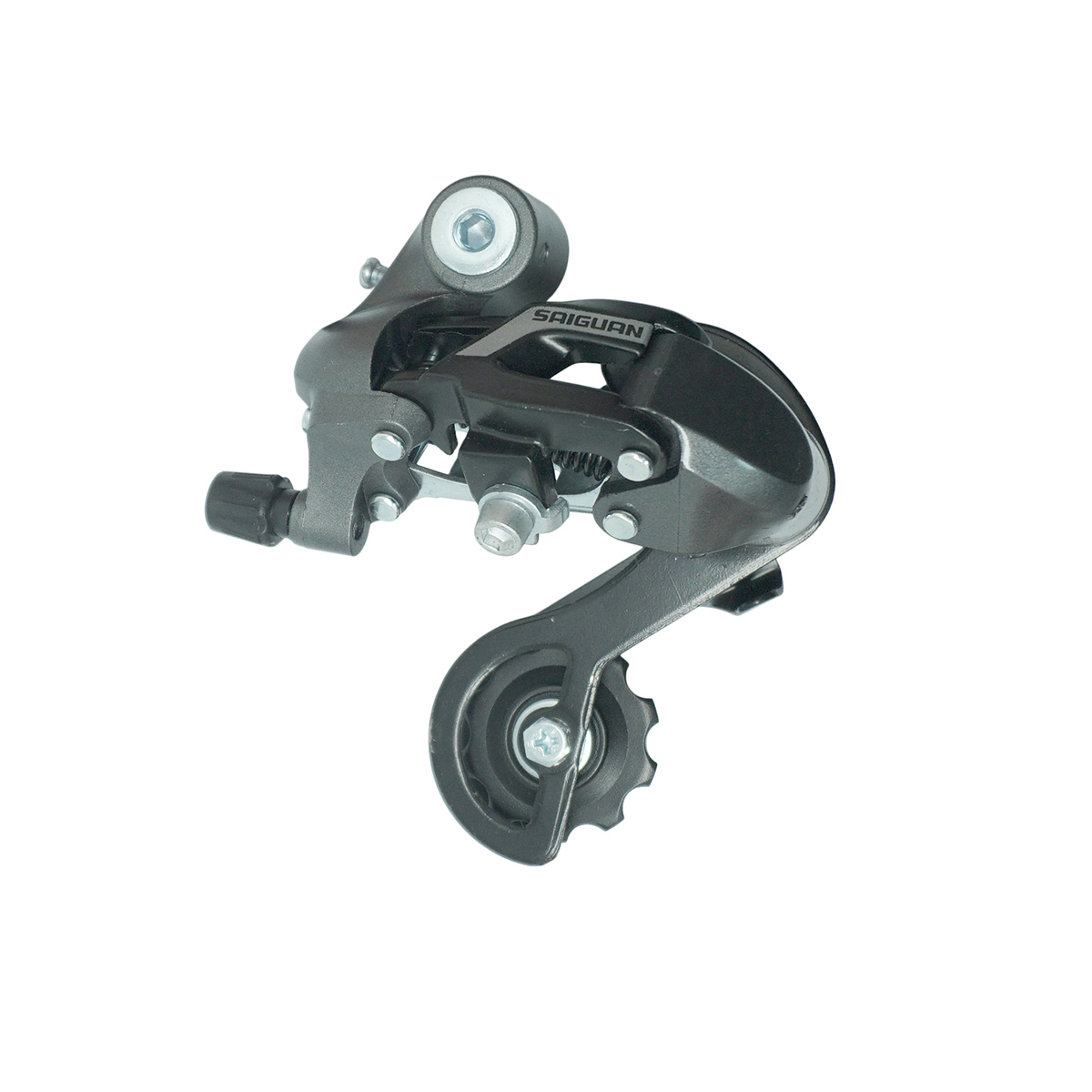 Переключатель задний HG-86A дискретный, короткая лапка (57мм), мкость 28T, крепление на петух, алюми