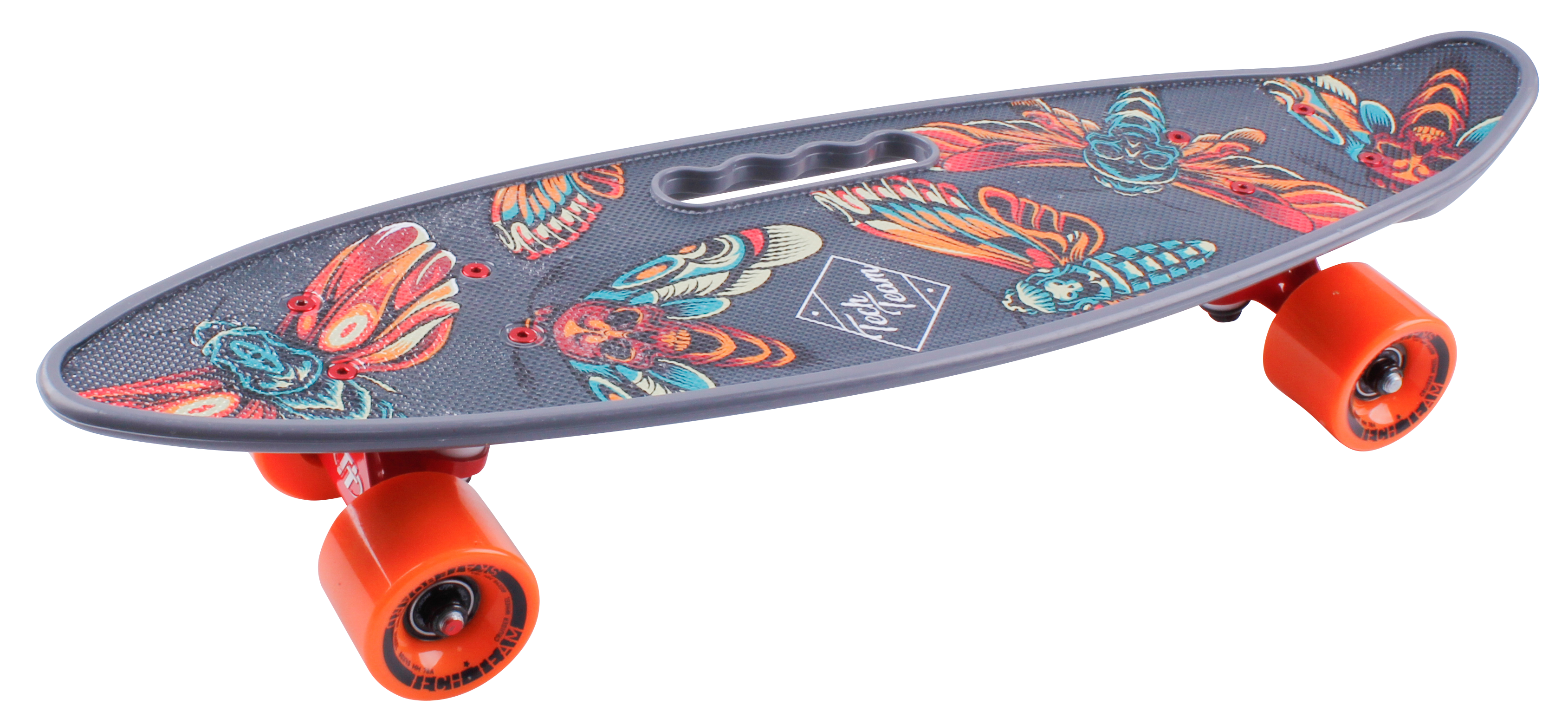 Скейтборд пластиковый Fishboard 23 print (mini)grey1/4 TLS-409 mini