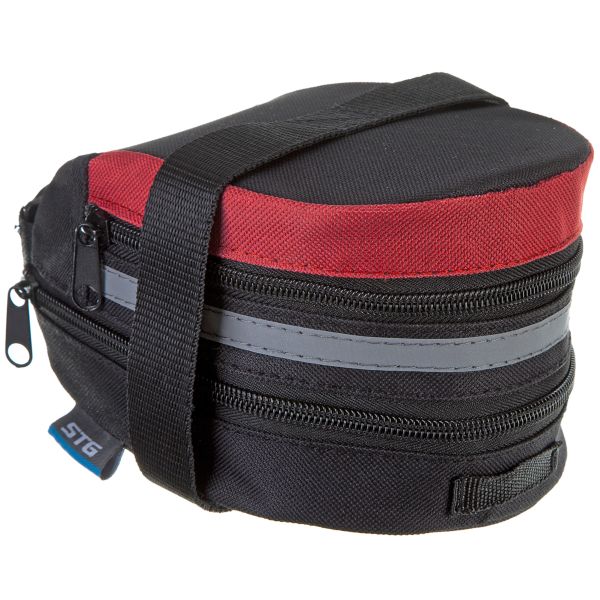 Велосумка STG мод.13014  под седло,черная/красная. размер M