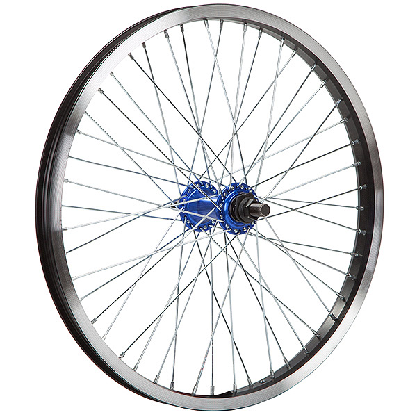 Колесо 20 переднее для BMX, двойной алюм.обод 48 отв, втулка SF-B17F аллюм., гайка 14мм ось, пром п