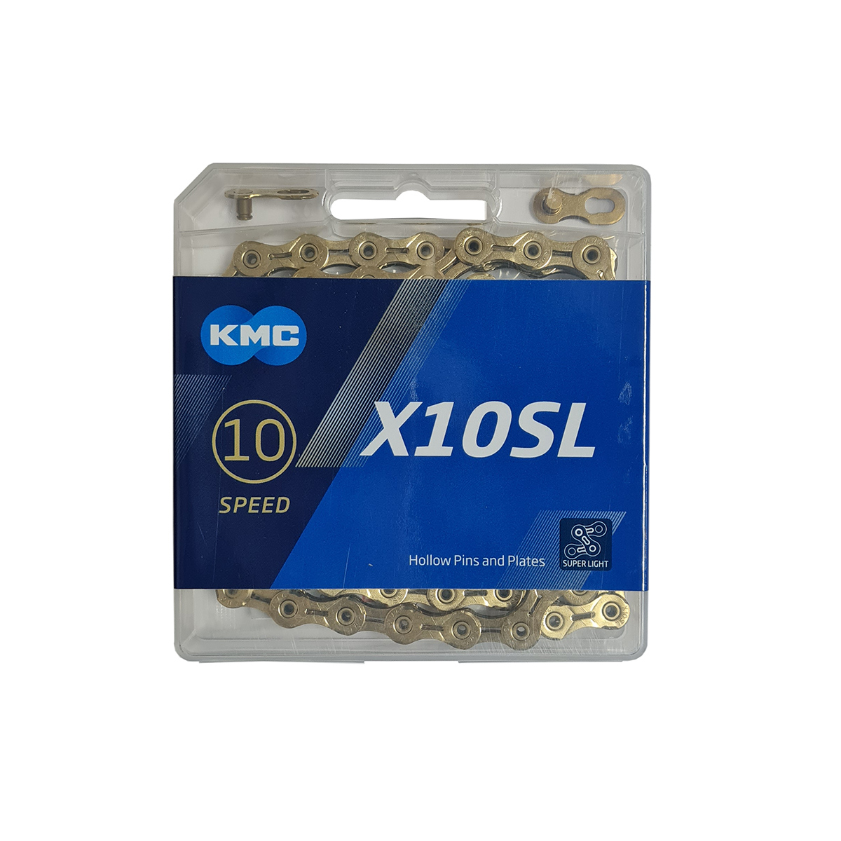 КМС Цепь X10SL, 10 ск., 1/2x11/128Х116, золотистая, в торг.уп. Суперлгкая, прочное покрытие, высокая