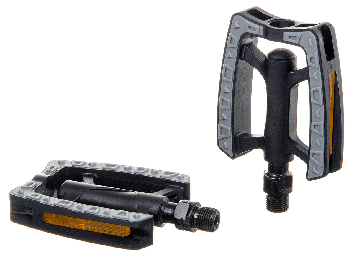 Педали FP-212, ось 9/16", пласт. корпус прорезин.