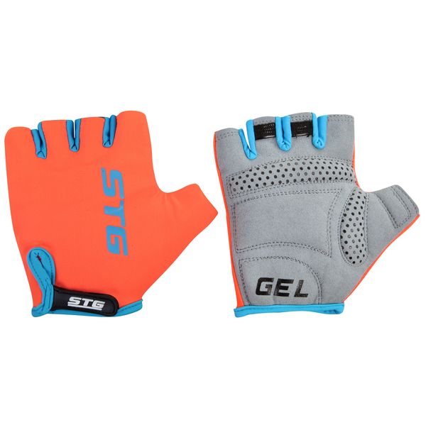 Перчатки STG, мод.AL-03-325 летние,оранжево-черные,на липучке,M