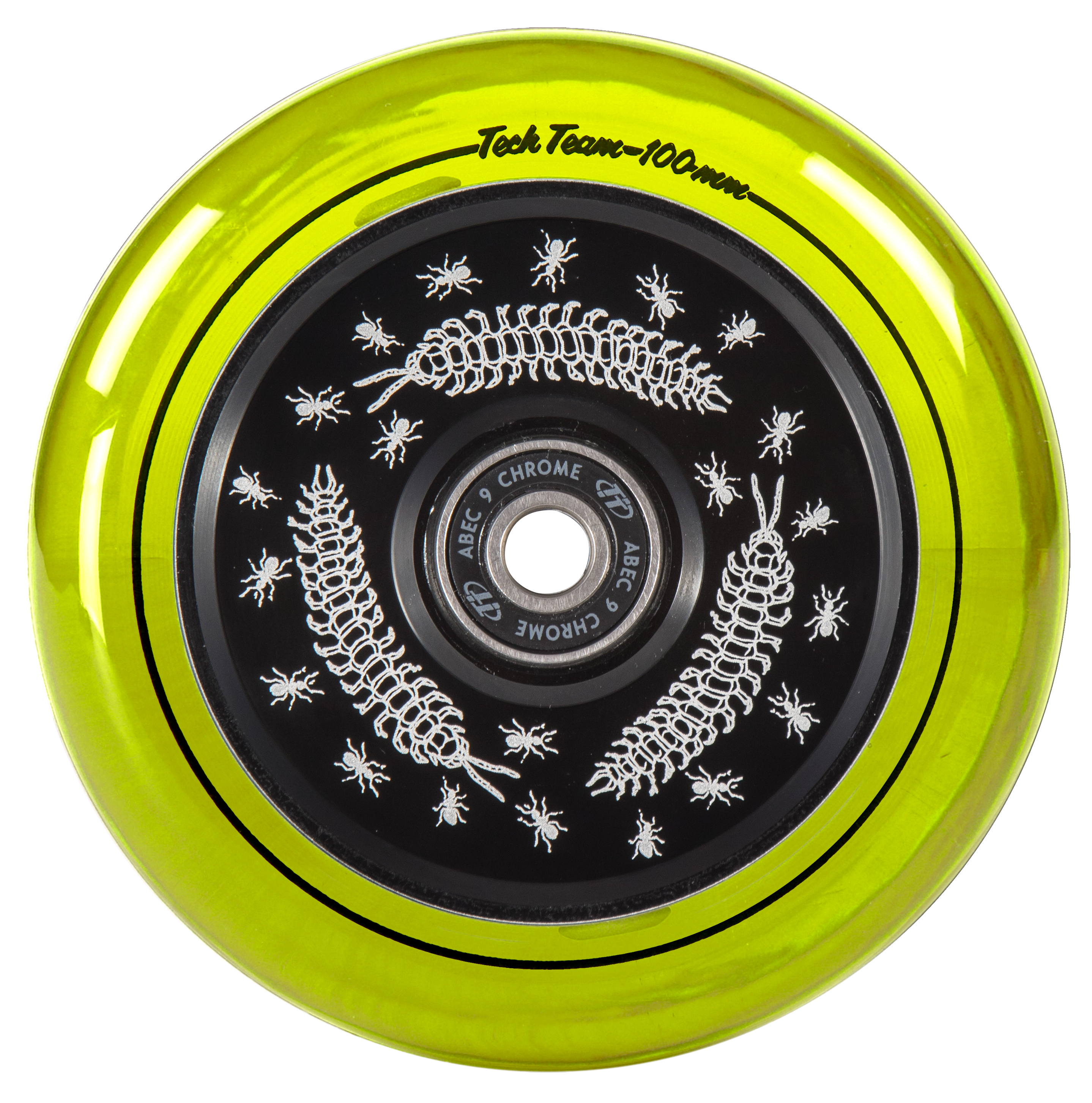 Колесо для самоката X-Treme 10024мм, Hollow core, yellow transparent