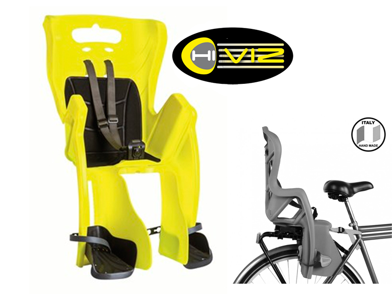 BELLELLI Сидение заднее Little Duck Clamp, Hi-Viz,светоотражающее, жлтое, до 22кг