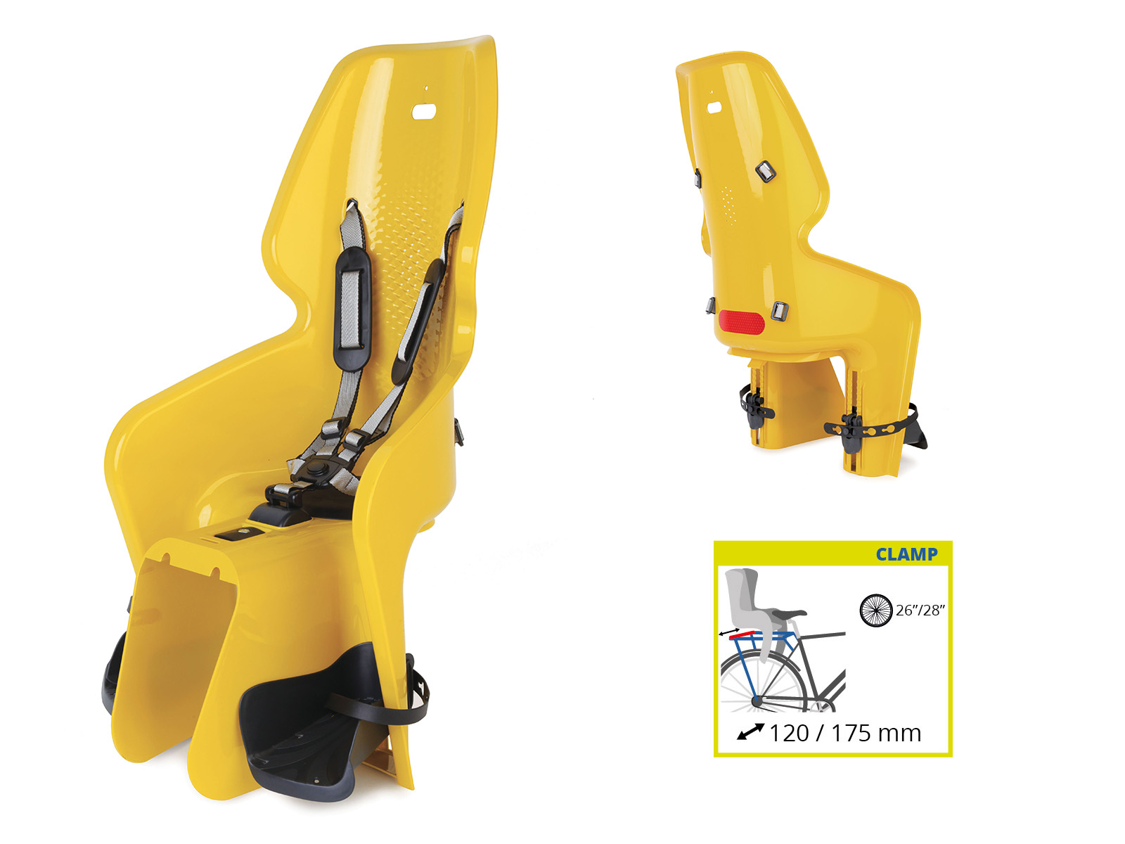 Сидение заднее BELLELLI LOTUS Clamp горчично-жлтое для ребнка весом до 22 кг