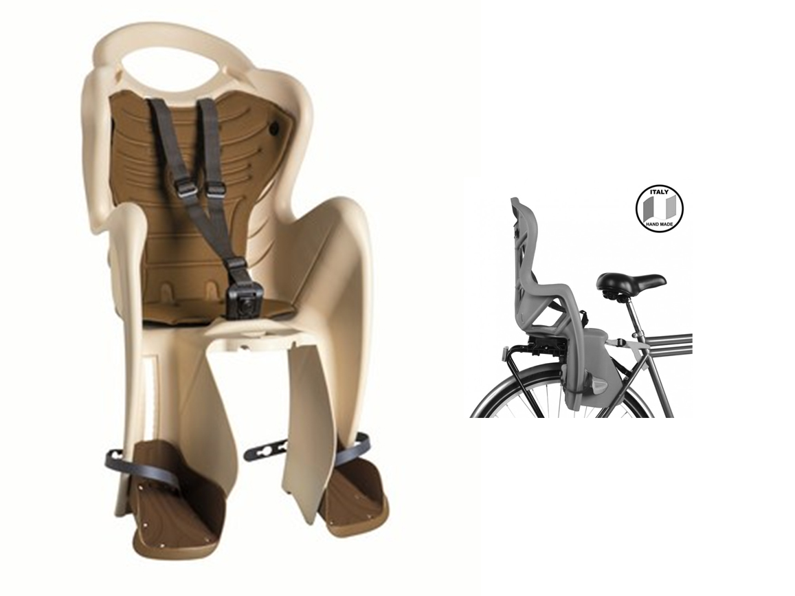 BELLELLI Сидение заднее Mr Fox Clamp, кремовое с бежевой вставкой, до 22кг