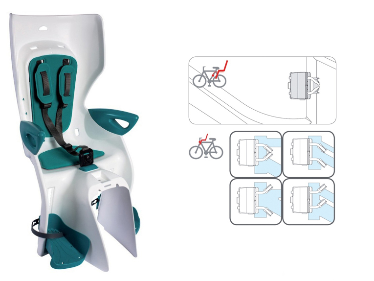 BELLELLI Сидение заднее Summer Standard B-fix белый/бирюзовый, до 22кг