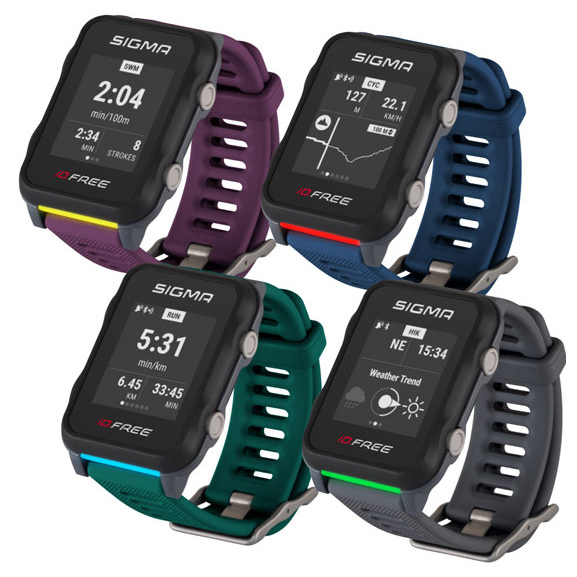 Часы спортивные SIGMA SPORT iD. FREE серые. 6 предустановленных видов тренировок бег, велосипед, пла