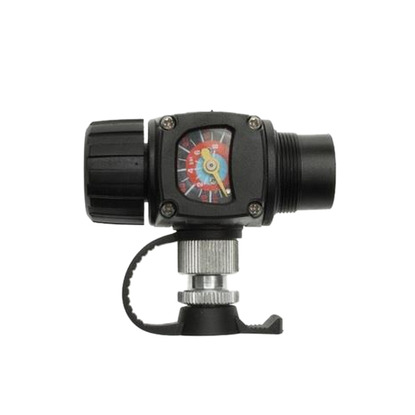 Насос СО2 с манометром, 115 PSI/8 BAR, для всех типов вентилей, для любых резьбовых картриджей СО2. 