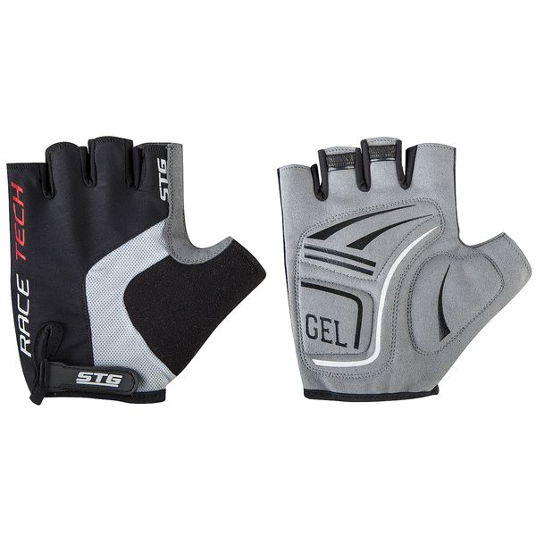 Перчатки STG,мод. AI-03-176,unisex, летние,черные/серые,на липучке,размер L