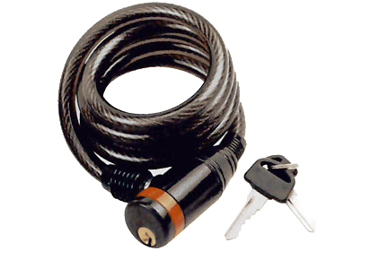 Замок TY-506 спиральный 12х1200мм с ключом, чрный, в торг.уп.