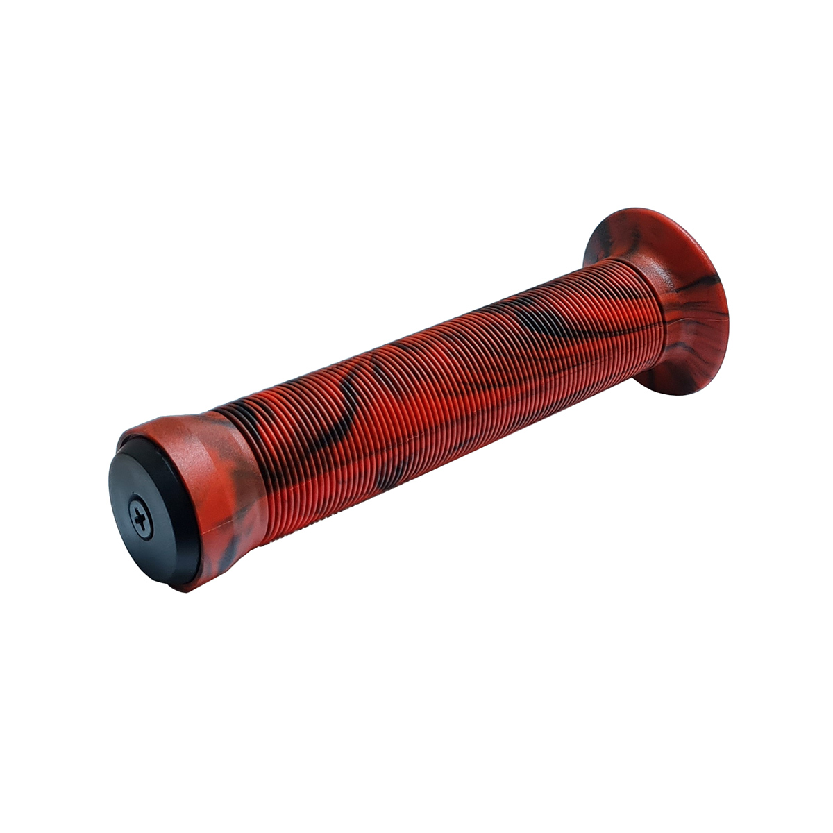 VELO Грипсы VLG-411, 147мм, Kraton, поверхность Anti Slip, с фланцами, с заглушками VLP-15-7, красны