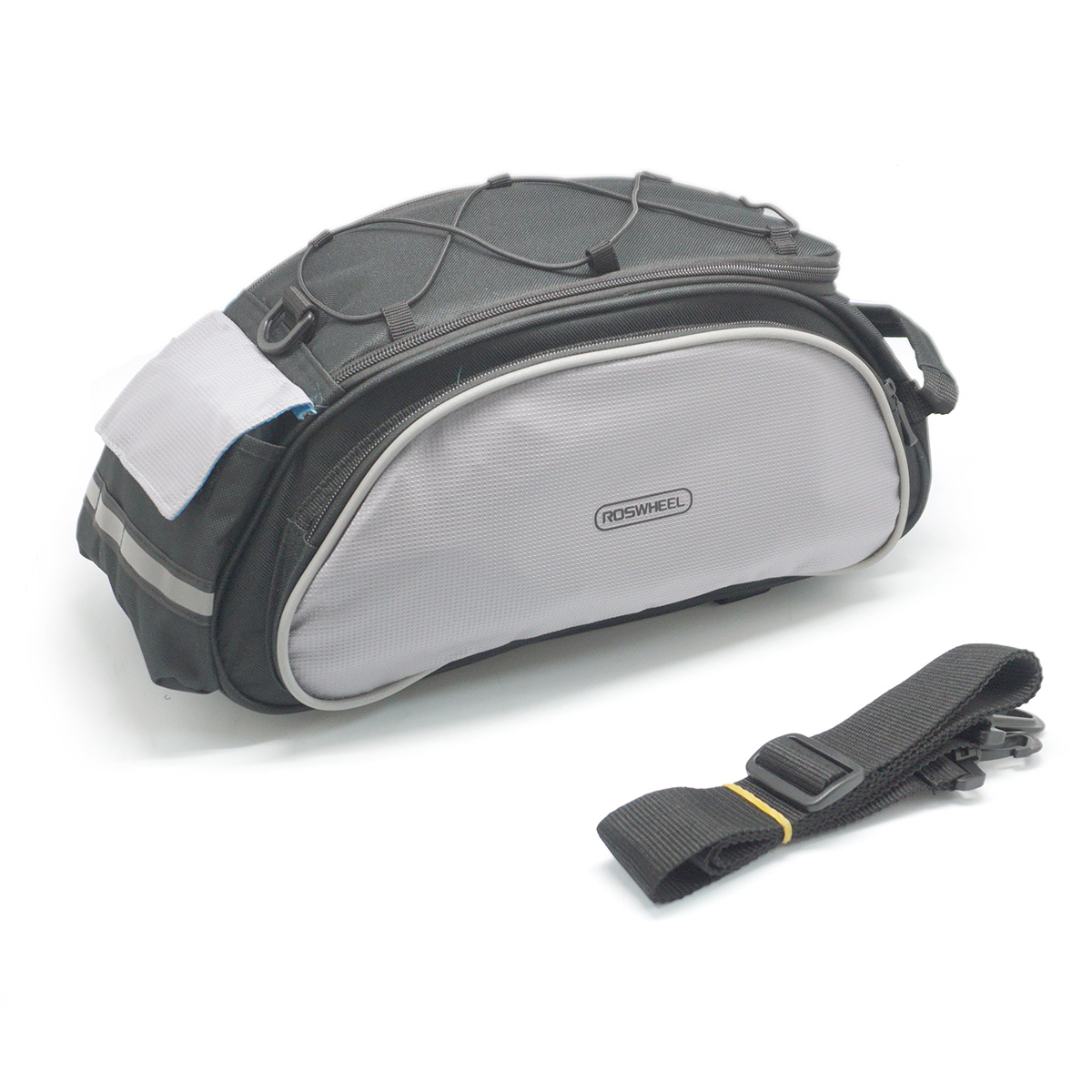 Сумка на багажник, крепление двумя липучками, уплотнение из пенки, 1 основное отделение, 2 боковых к