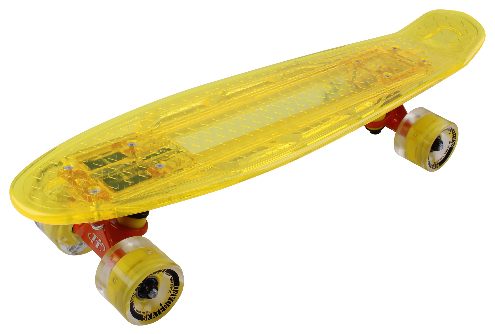 Скейтборд пластик Transparent 22 light yellow 1/4 TLS-403