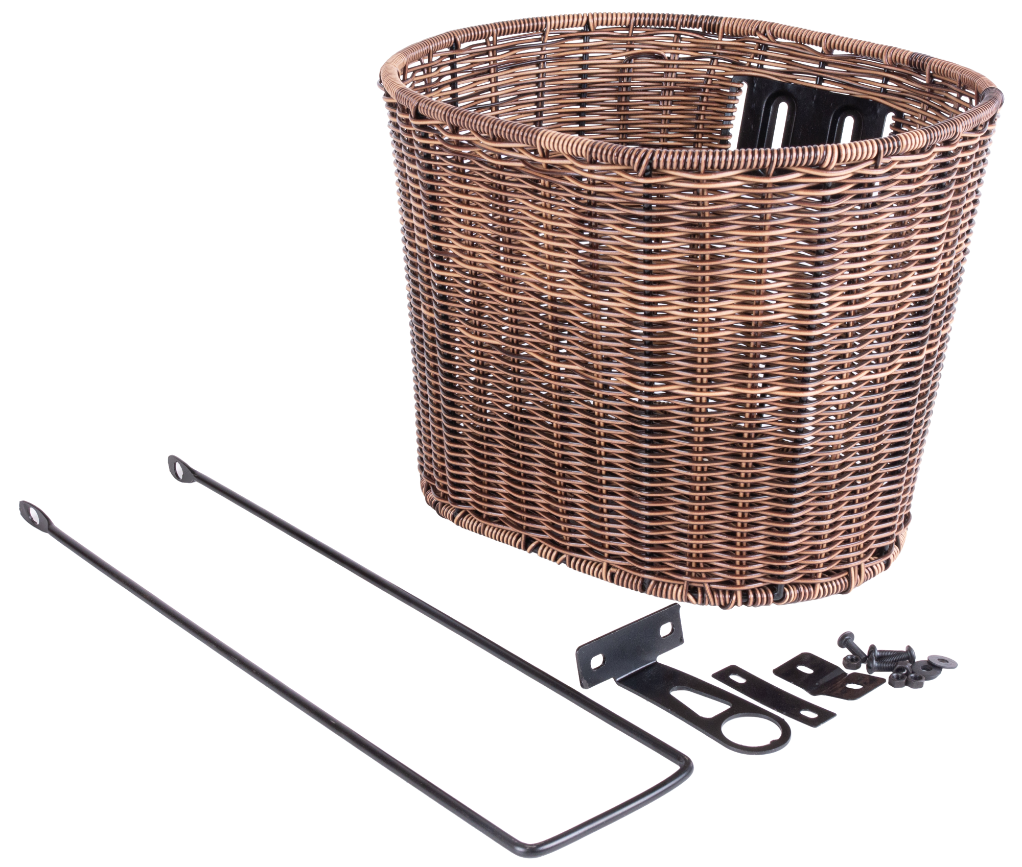 Корзина передняя на велосипед, ручное плетение, стальпластмасса, размер 35x25x26 см YD-119 YD-119