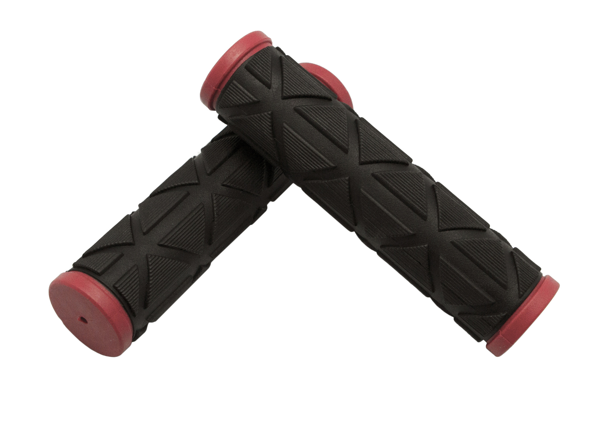 VELO Грипсы VLG-172D2,123мм, Kraton/гель, с закрытым концом, красно-черные