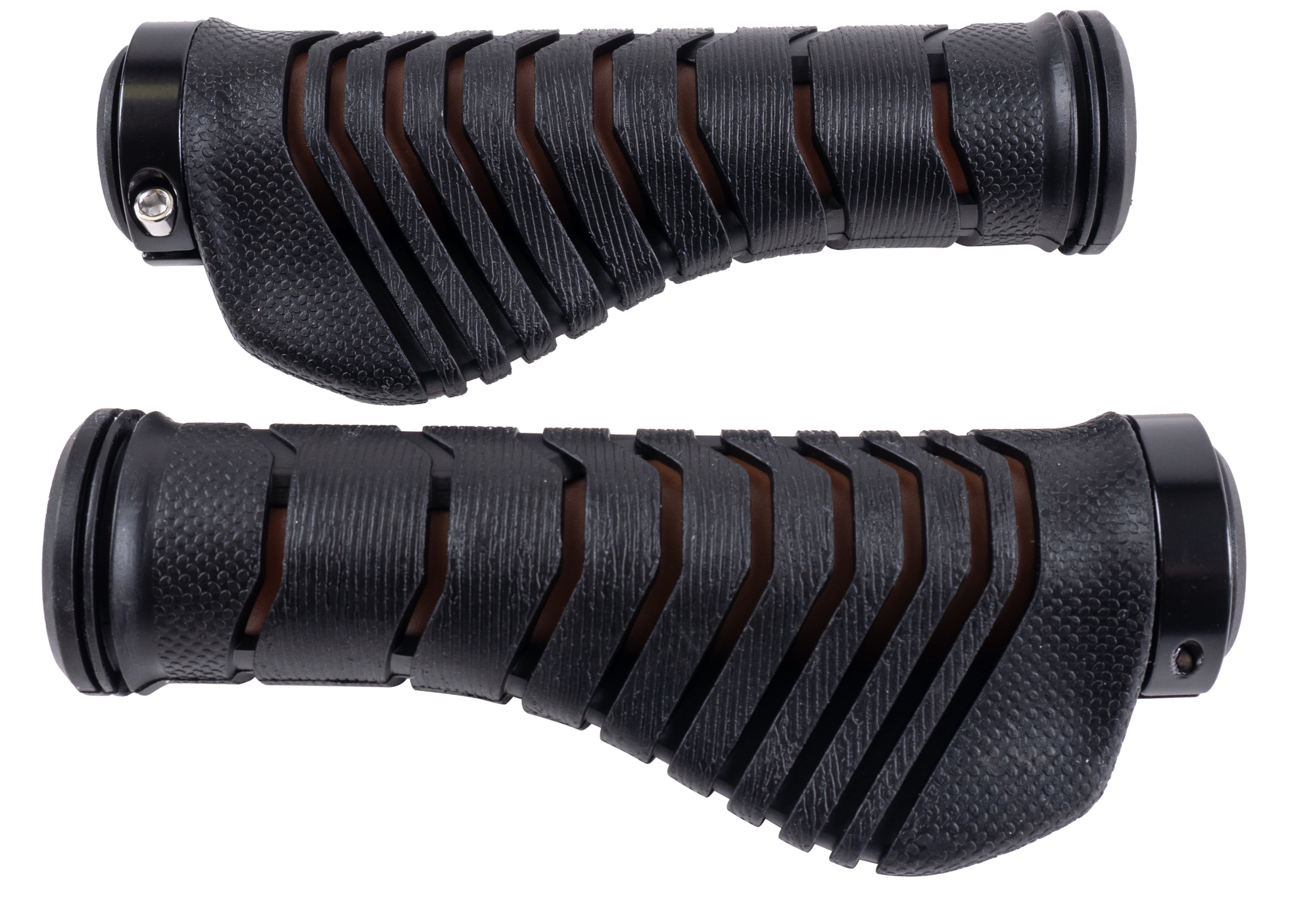 Грипсы эргономичные TPE с двумя кольцами фиксаторами 130 мм SZ-073