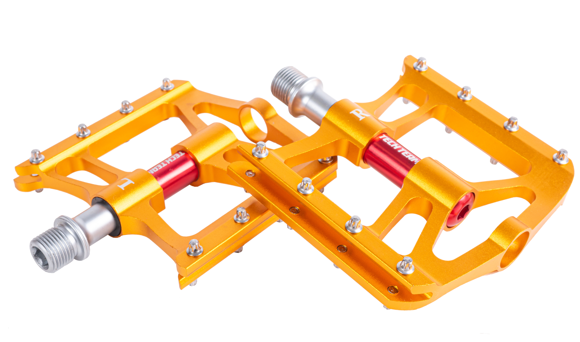 Педали алюм. фрез. со сьемными шипами, CrMo ось, 3 пром. подш., 9/16, 1/20 ALNC-1060 gold