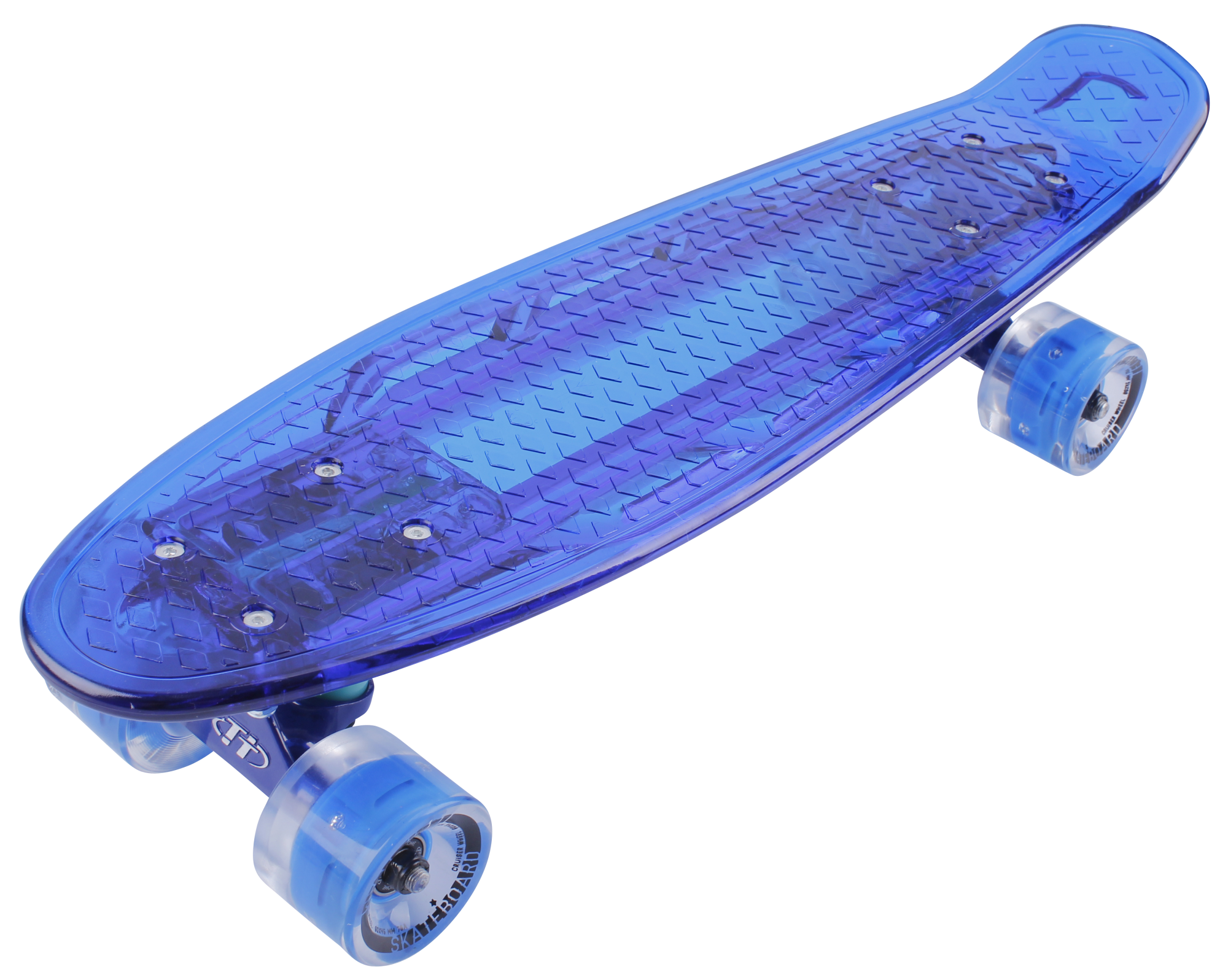 Скейтборд пластик Transparent 22 light blue 1/4 TLS-403