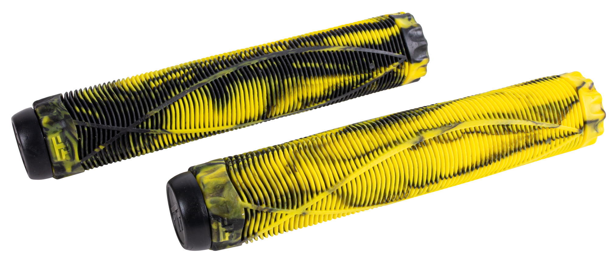 Н-р грипсы 2шт с барендами Fish, 170mm, Yellow/Black, на трюковой самокат  1/100 294354