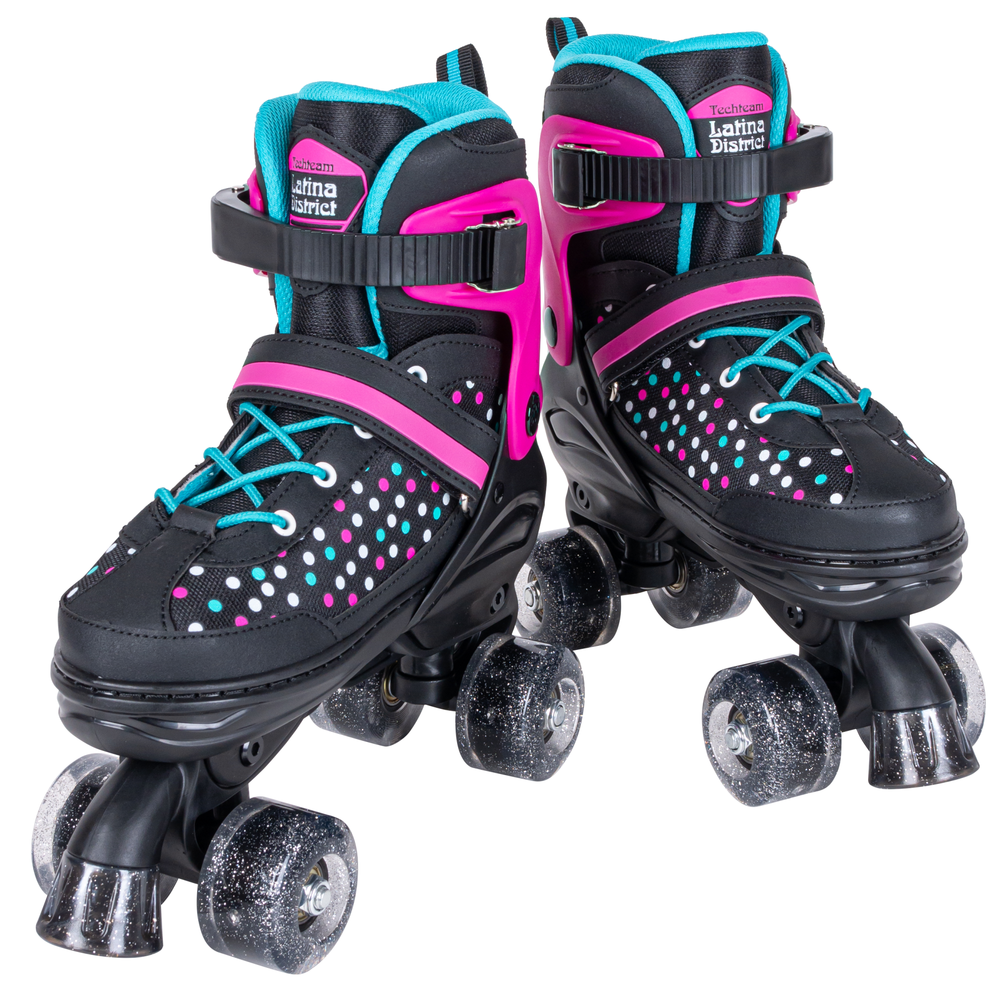 Коньки для танцев КВАДЫ Latina District черный/розовый  S р.30-33
