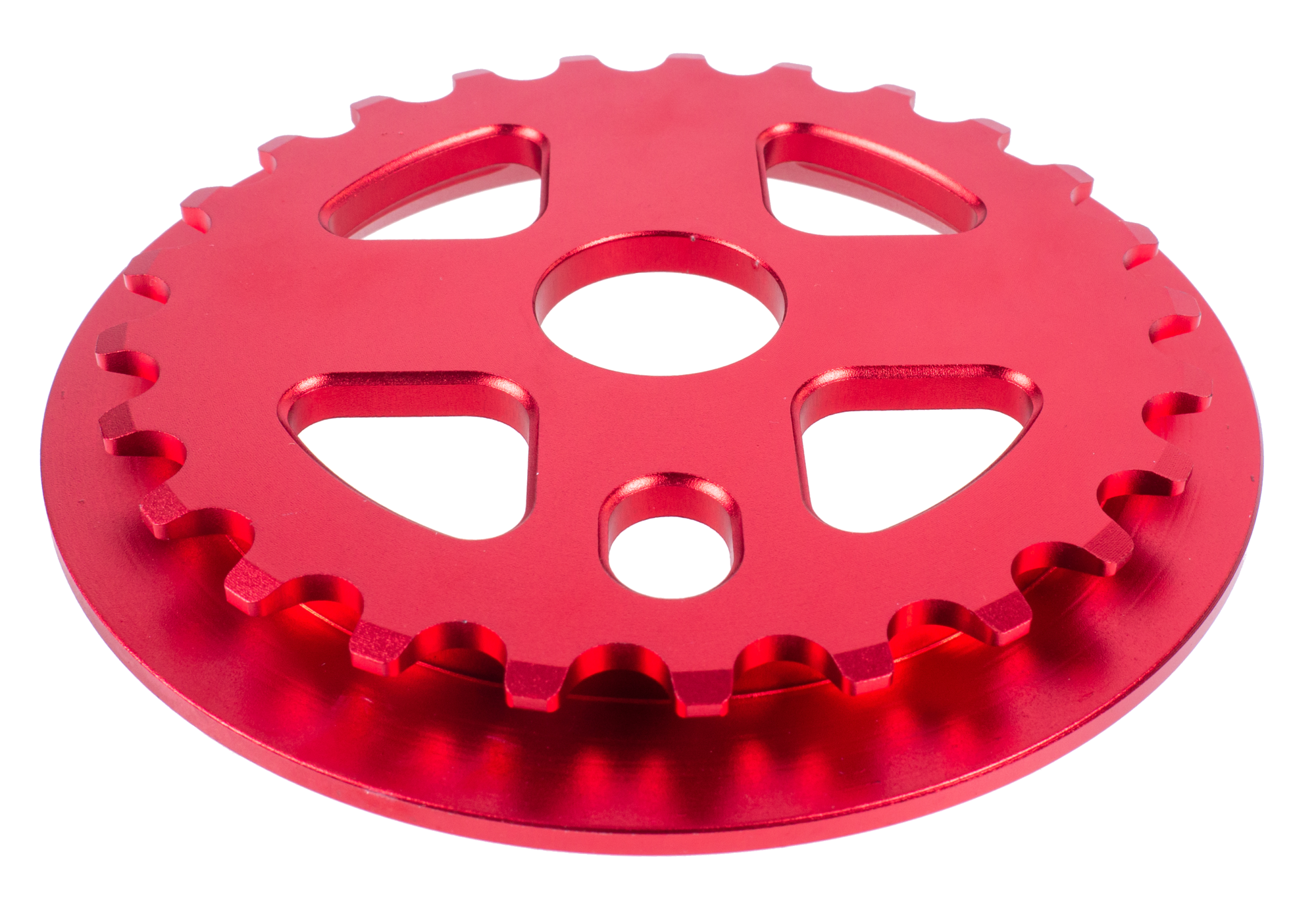 Звезда передняя для БМХ с гардом 25T алюм, Крест красная KL -C304, red