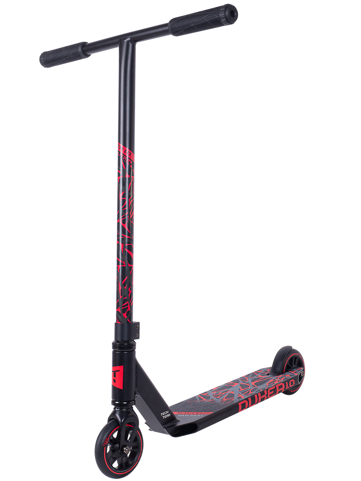 Самокат трюковой Duker 1.0 black/red 1/4