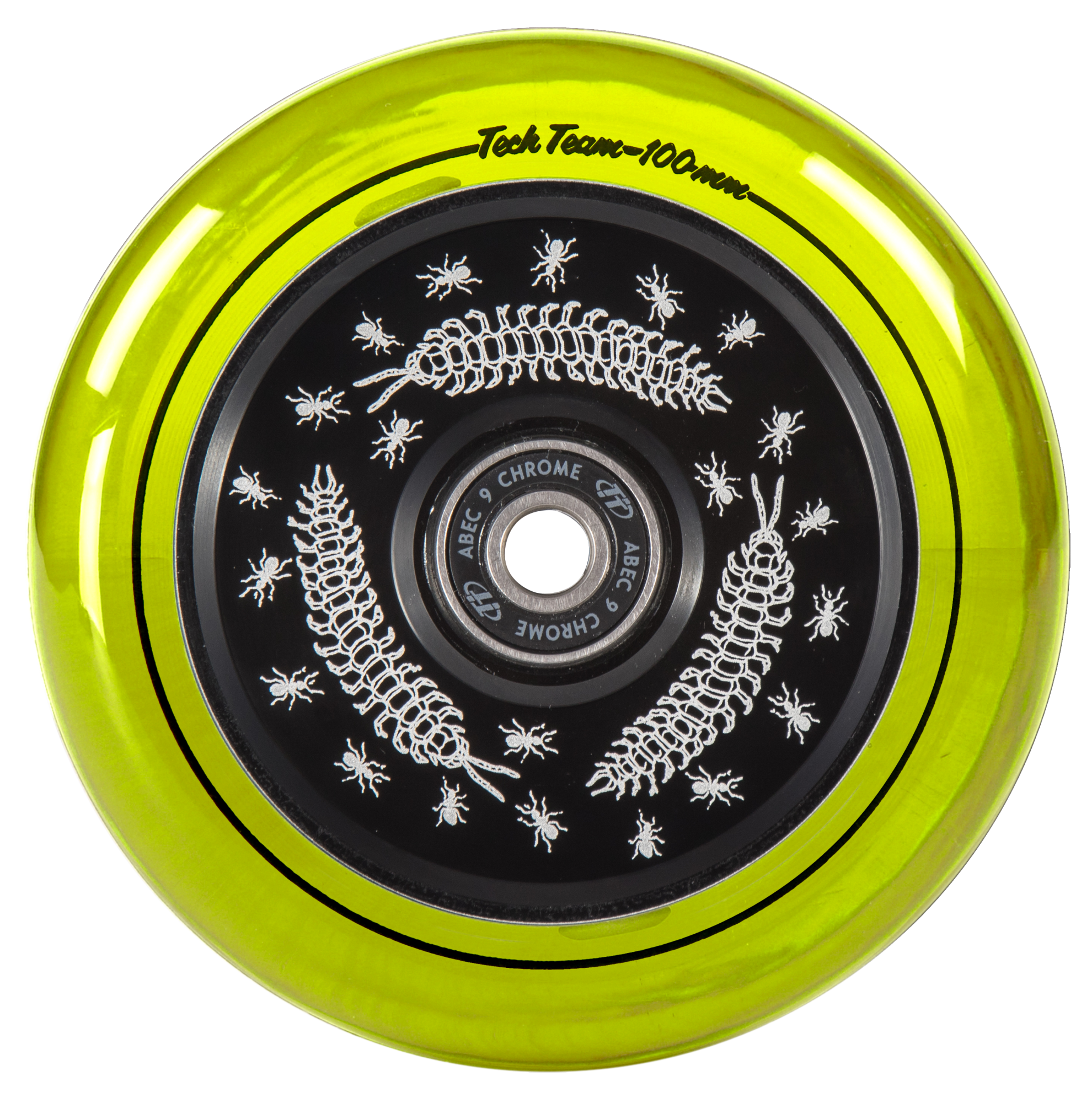 Колесо для самоката X-Treme 10024мм, Hollow core, yellow transparent